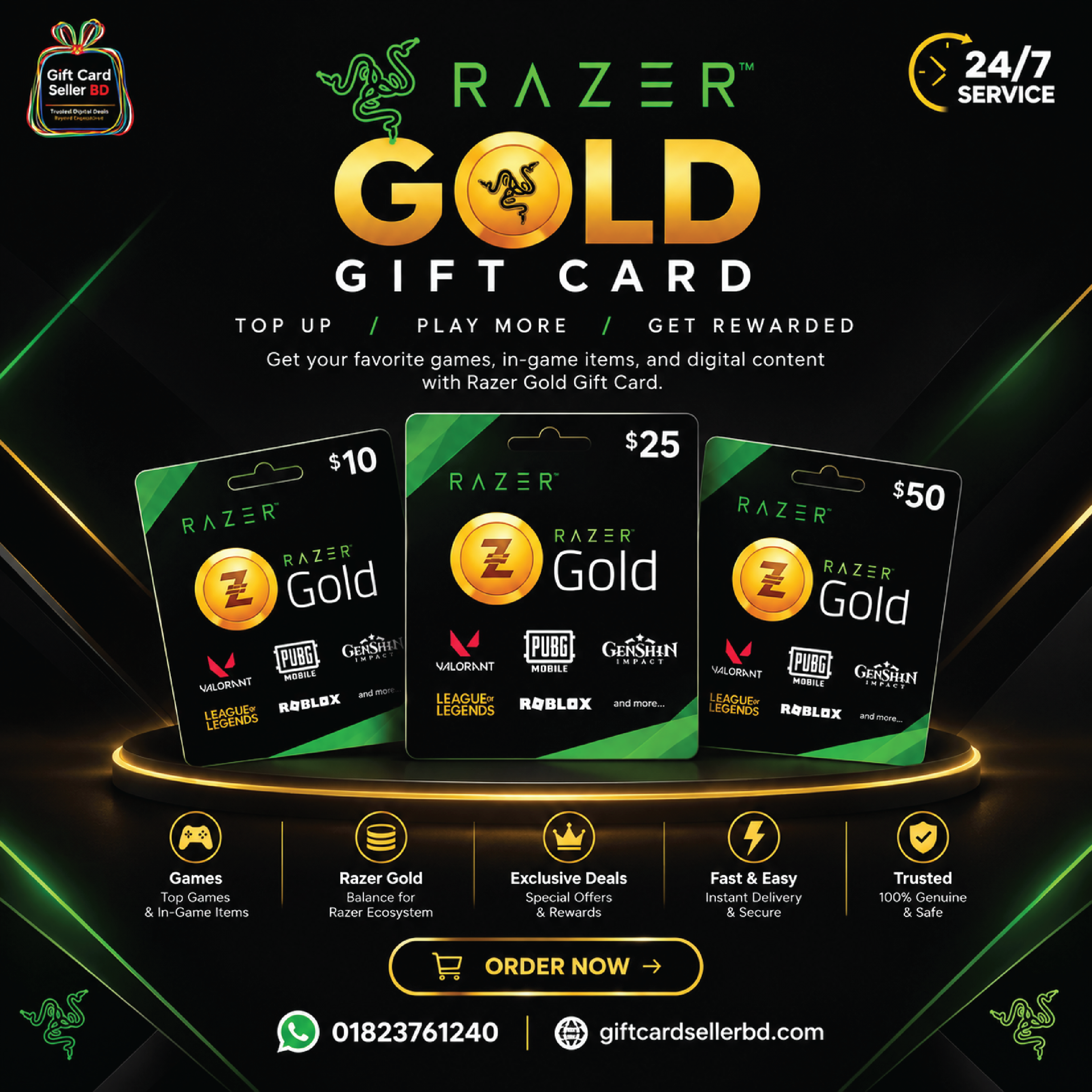 Razer Gold Gift Card / PIN (Global)